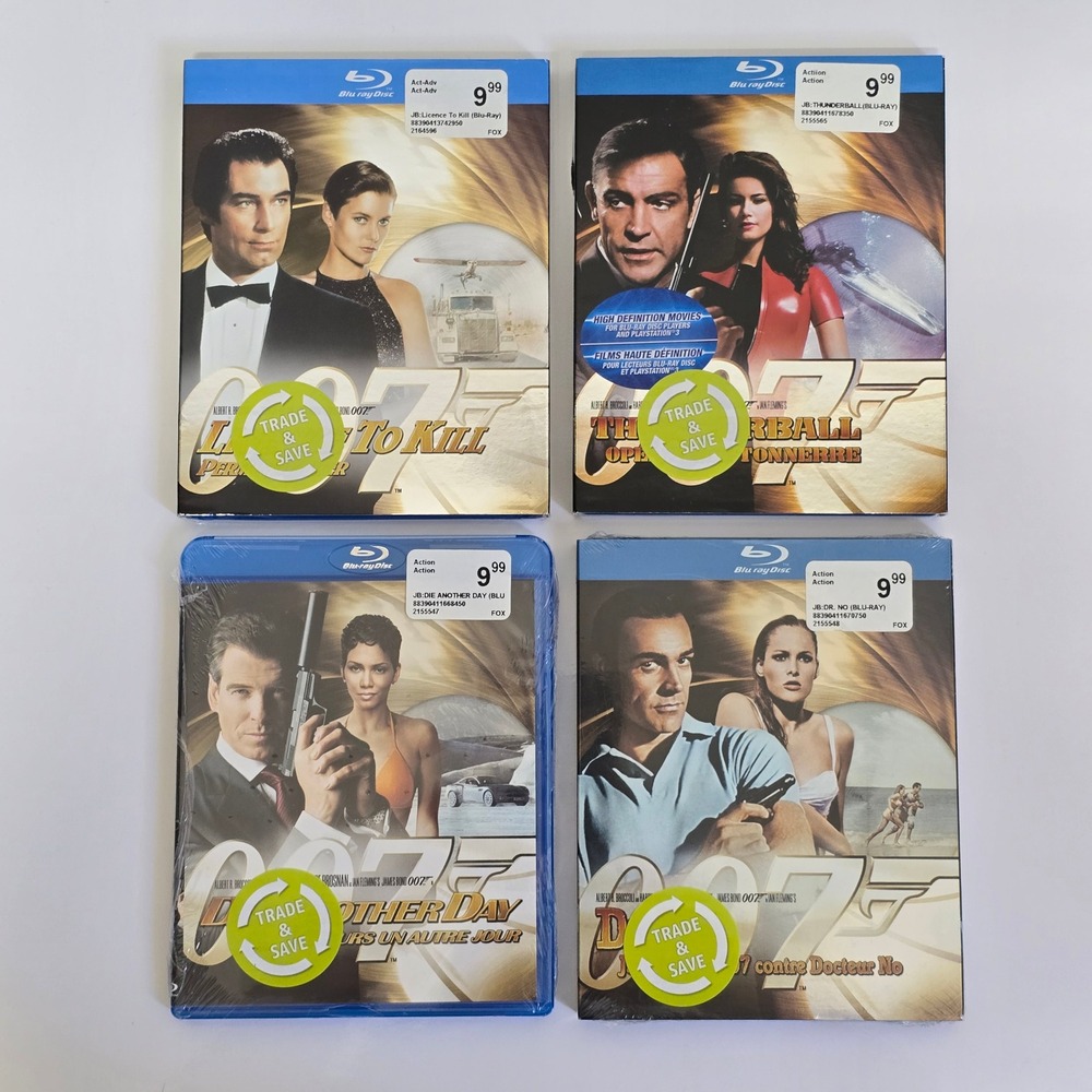 007 James Bond Blu-ray 4-Movie Lot Action Spy Thriller Bundle MGM‎